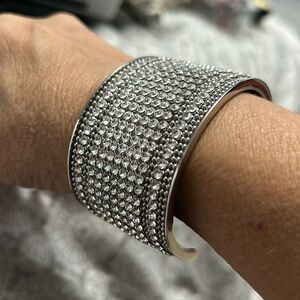 Swarovski metal silver tone with crystals cuff